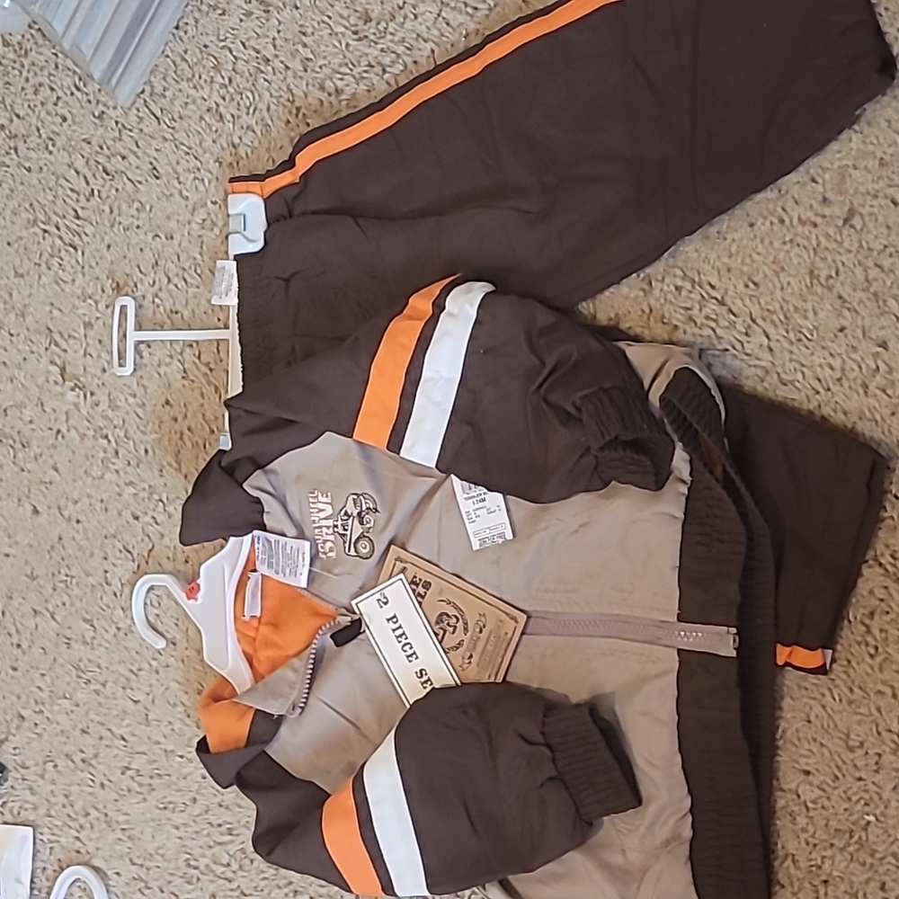 Little rebels fleece lined track suit set